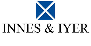 Innes & Iyer logotype with the Scottish blue and white Saltire.